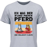 Ich mag Bier und mein Pferd - Personalisierbares T-Shirt