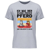 Ich mag Bier und mein Pferd - Personalisierbares T-Shirt