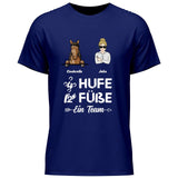 4 Hufe 2 Füße 1 Team - Personalisierbares T-Shirt