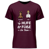 4 Hufe 2 Füße 1 Team - Personalisierbares T-Shirt