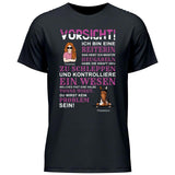 Vorsicht ich bin eine Reiterin - Personalisierbes T-Shirt