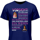 Vorsicht ich bin eine Reiterin - Personalisierbes T-Shirt