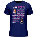 Vorsicht ich bin eine Reiterin - Personalisierbes T-Shirt