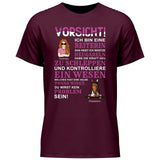 Vorsicht ich bin eine Reiterin - Personalisierbes T-Shirt