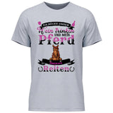 Wein trinken und Reiten - Personalisierbares T-Shirt