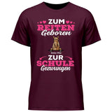 Zum Reiten geboren zur Schule gezwungen - Personalisierbares T-Shirt