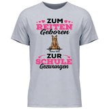 Zum Reiten geboren zur Schule gezwungen - Personalisierbares T-Shirt