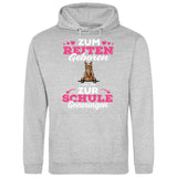 Zum Reiten geboren zur Schule gezwungen - Personalisierbarer Hoodie (Unisex)