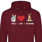Peace Love Pferd - Personalisierbarer Hoodie (Unisex)