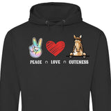 Peace Love Pferd - Personalisierbarer Hoodie (Unisex)