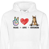 Peace Love Pferd - Personalisierbarer Hoodie (Unisex)
