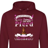 Wein trinken und Reiten - Personalisierbarer Hoodie (Unisex)