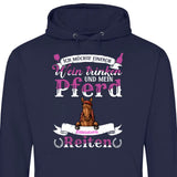 Wein trinken und Reiten - Personalisierbarer Hoodie (Unisex)