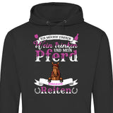 Wein trinken und Reiten - Personalisierbarer Hoodie (Unisex)