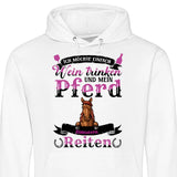 Wein trinken und Reiten - Personalisierbarer Hoodie (Unisex)