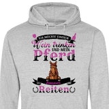 Wein trinken und Reiten - Personalisierbarer Hoodie (Unisex)
