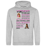 Vorsicht ich bin eine Reiterin - Personalisierbarer Hoodie (Unisex)