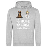 4 Hufe 2 Füße 1 Team - Personalisierbarer Hoodie (Unisex)