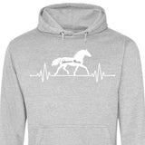 Herzschlag Pferde Name - Personalisierbarer Hoodie (Unisex)