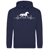 Herzschlag Pferde Name - Personalisierbarer Hoodie (Unisex)