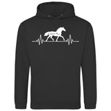 Herzschlag Pferde Name - Personalisierbarer Hoodie (Unisex)