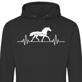 Herzschlag Pferde Name - Personalisierbarer Hoodie (Unisex)