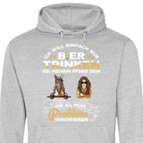 Bier trinken und bei meinem Pferd sein - Personalisierbarer Hoodie (Unisex)
