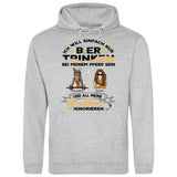 Bier trinken und bei meinem Pferd sein - Personalisierbarer Hoodie (Unisex)