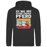 Ich mag Bier und mein Pferd - Personalisierbarer Hoodie (Unisex)
