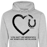 Hufabdrücke auf meinem Herzen - Personalisierbarer Hoodie (Unisex)