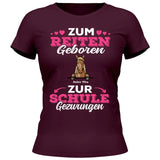 Zum Reiten geboren zur Schule gezwungen - Personalisierbares T-Shirt