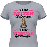 Zum Reiten geboren zur Schule gezwungen - Personalisierbares T-Shirt