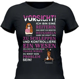 Vorsicht ich bin eine Reiterin - Personalisierbes T-Shirt