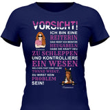 Vorsicht ich bin eine Reiterin - Personalisierbes T-Shirt