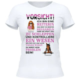Vorsicht ich bin eine Reiterin - Personalisierbes T-Shirt