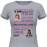 Vorsicht ich bin eine Reiterin - Personalisierbes T-Shirt