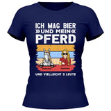 Ich mag Bier und mein Pferd - Personalisierbares T-Shirt
