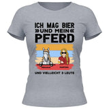 Ich mag Bier und mein Pferd - Personalisierbares T-Shirt