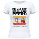 Ich mag Bier und mein Pferd - Personalisierbares T-Shirt