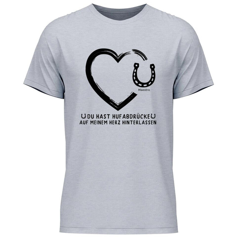 Hufabdrücke auf meinem Herzen - Personalisierbares T-Shirt