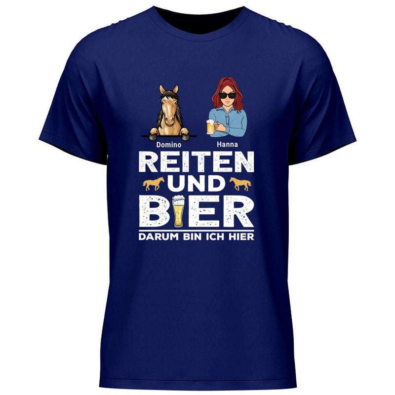 Reiten und Bier - Personalisierbares T-Shirt