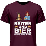 Reiten und Bier - Personalisierbares T-Shirt