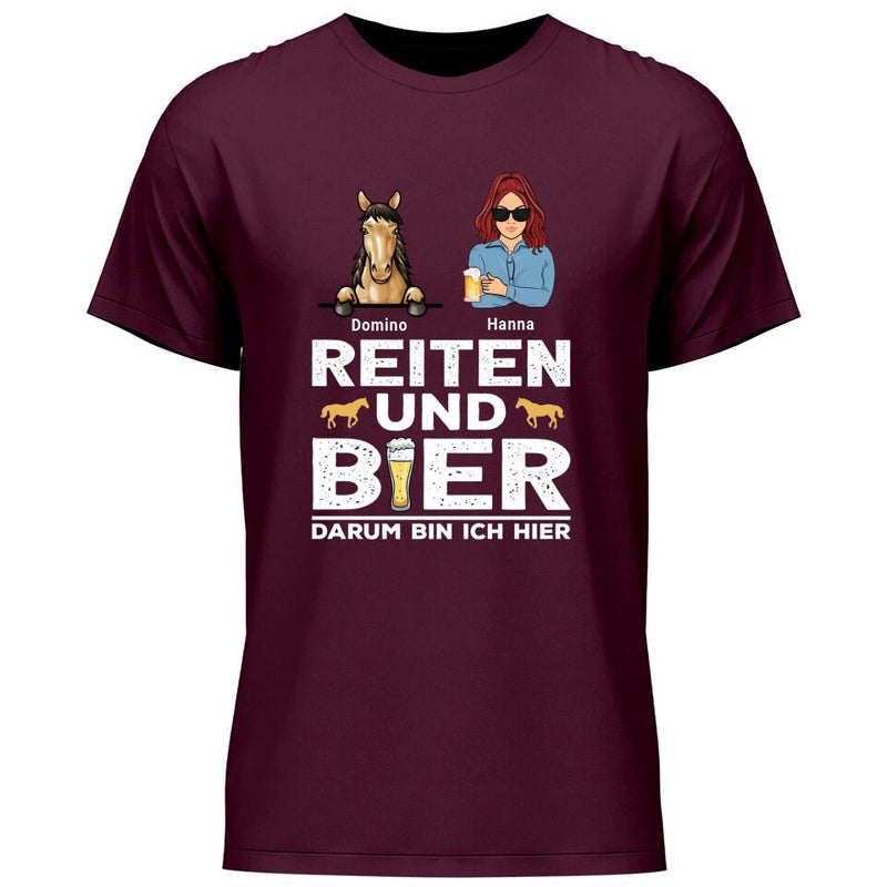 Reiten und Bier - Personalisierbares T-Shirt