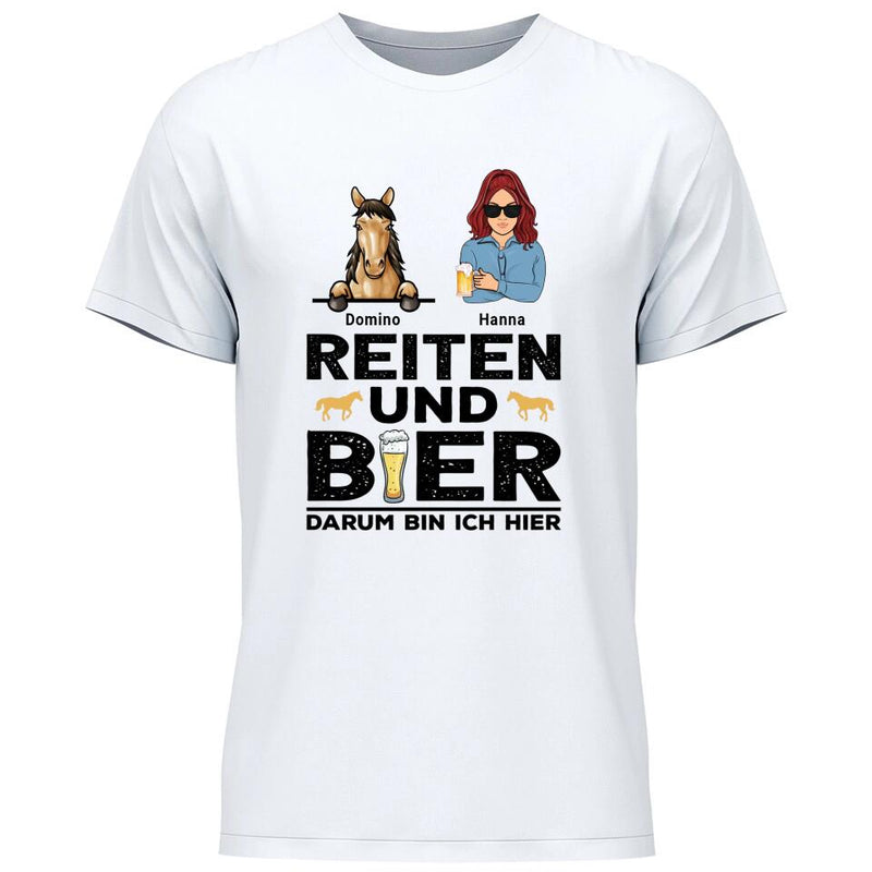 Reiten und Bier - Personalisierbares T-Shirt