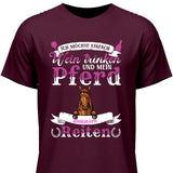 Wein trinken und Reiten - Personalisierbares T-Shirt