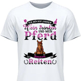 Wein trinken und Reiten - Personalisierbares T-Shirt