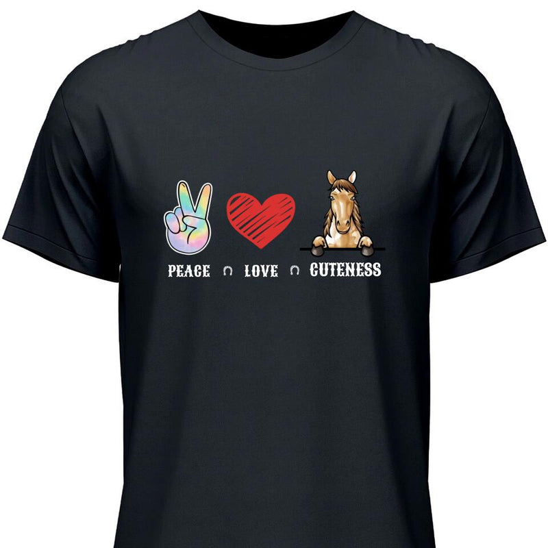 Peace Love Pferd - Personalisierbares T-Shirt