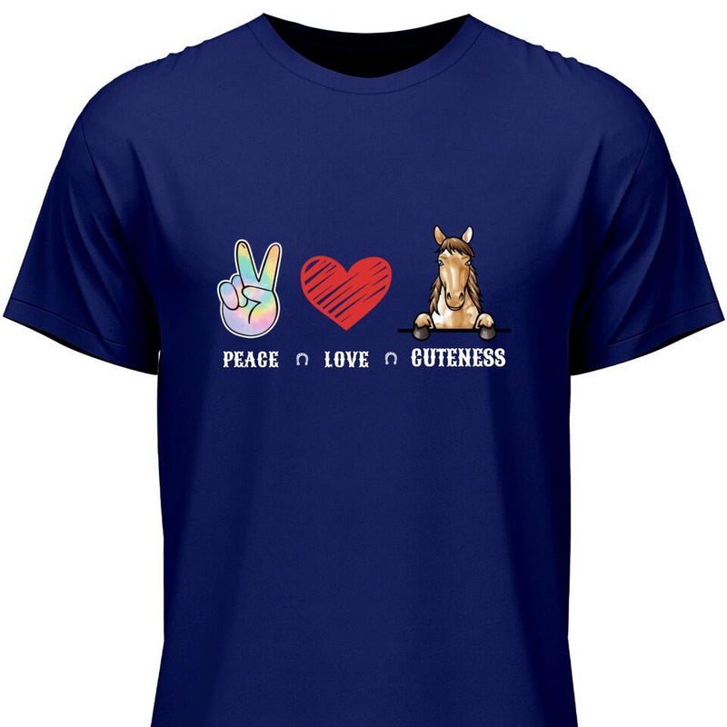 Peace Love Pferd - Personalisierbares T-Shirt