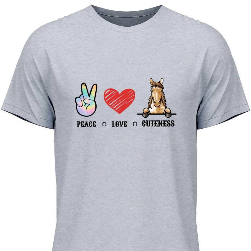 Peace Love Pferd - Personalisierbares T-Shirt