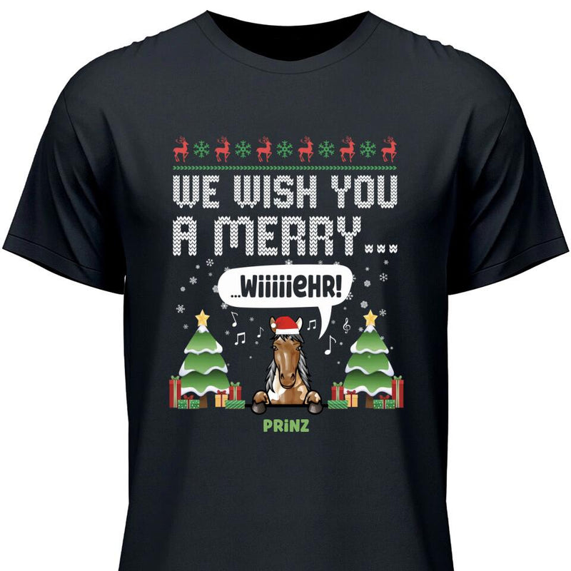 We wish you a merry wiiiiiehr - Personalisierbares T-Shirt